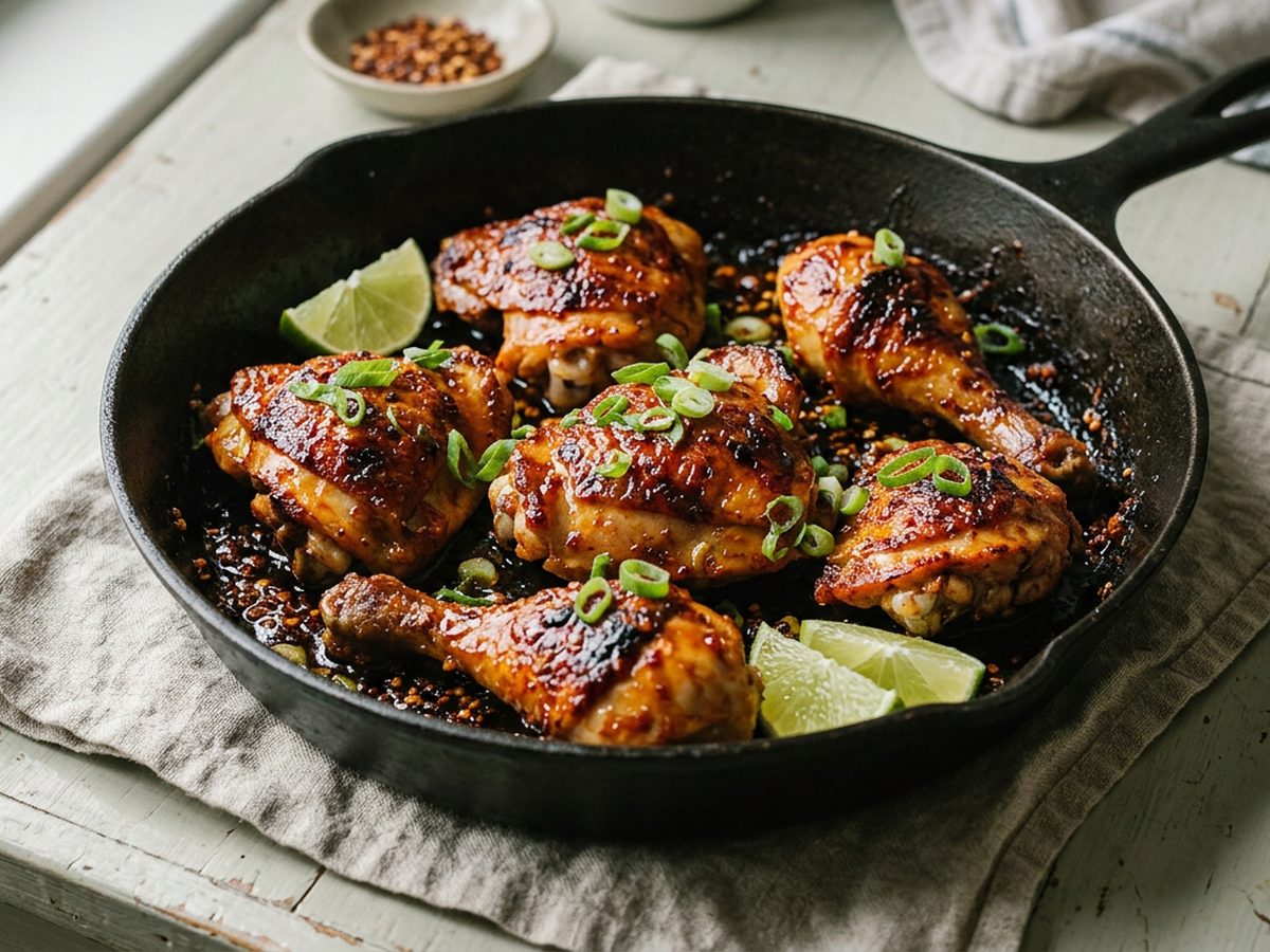 Illustration of Hot Honey Chicken (Pan-Seared and Oven-Roasted)
